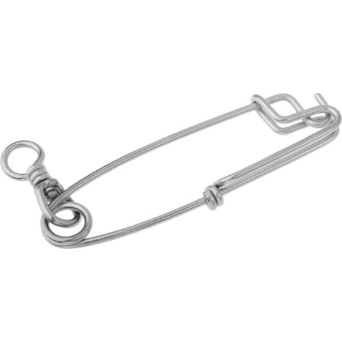 Fishing Rolling Swivel with Hooked Snap Long Line Clips Snaps Connectors