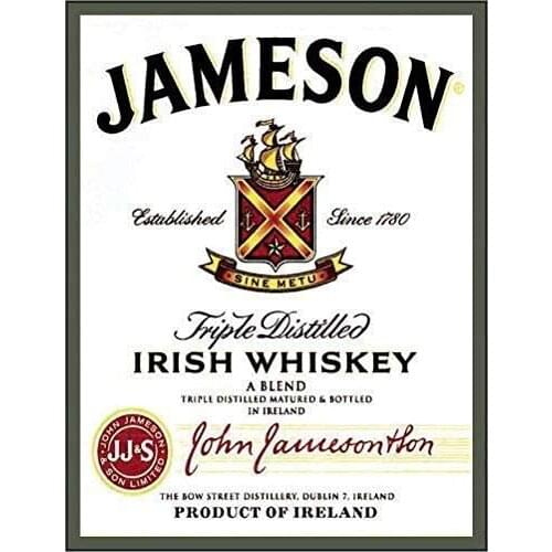 Wisesign Jameson Irish Whiskey Vintage Metal Tin Sign Wall Plaque Poster Cafe Bar Pub Beer Wall Home Decor 12 X 8 Inches