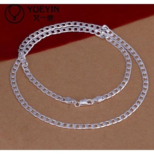 Silver plated pendant Necklaces for women Wedding jewelry Luxurious Halskette brilliant 16-30 inchs