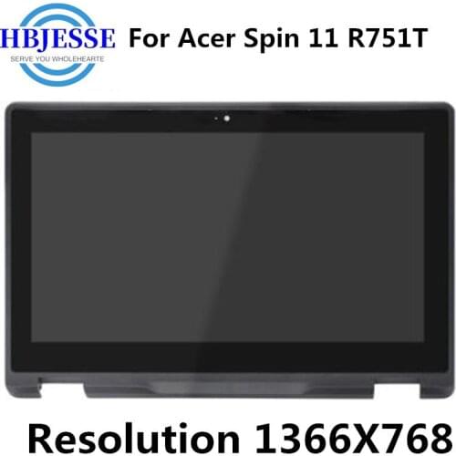 11.6" B116XAB01.4 HD 1366X768 LED LCD Touchscreen Digitizer Display Assembly for Acer Spin 11 R751T-C4XP N16Q14
