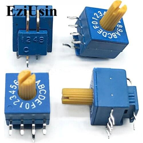 0-9 10 Rotary Coding Knob Switch DIP 5pins 8421C 4:1 PCB Switching 5p 0-F 16 0-7 8 7mm Shake 5.08mm pitch