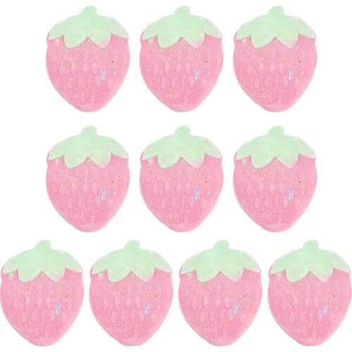 Y1UF 10Pcs Stawberry Shaped Bath Bomb Bubble SPA Ball Exfoliating Oil Control Cleaner
