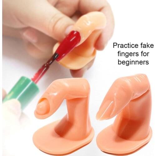 10Pcs Silicone Nail Fake Fingers Nail Art Training Fake Finger Tips Practices Display Tools without Nails Suitable for Beginner