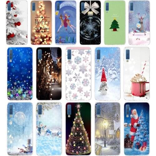 113AA Happy New Year and Christmas gift Soft Silicone Tpu Cover phone Case for Samsung Galaxy A6 Plus 2018 A7 2018 A9 star Lite