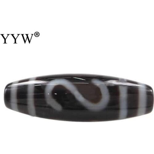 2017 fashion jewelry beads new arrival hot sale Natural Tibetan Dzi Beads Oval, S hook, 38x12mm, Hole:Approx 2.5mm, Sold By PC