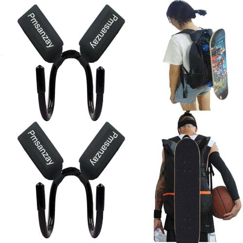 2x Deck Hook Skateboard Holder Carrier Dual Shoulder Backpack Hook Carry Hanger