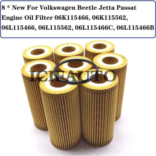 8 X New For Volkswagen Beetle Jetta Passat Engine Oil Filter 06K115466, 06K115562, 06L115466, 06L115562, 06L115466C, 06L115466B
