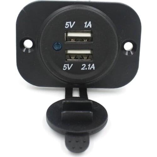 DIY 12-24V Car Dual USB Charger 3.1A Port Motorcycle Charger Adapter With Panel