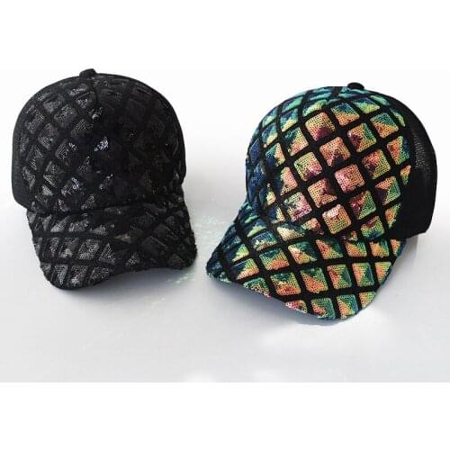 Hat female sequin water drill baseball cap tide summer sun cap leisure spring and summer breathable mesh Free Shipping