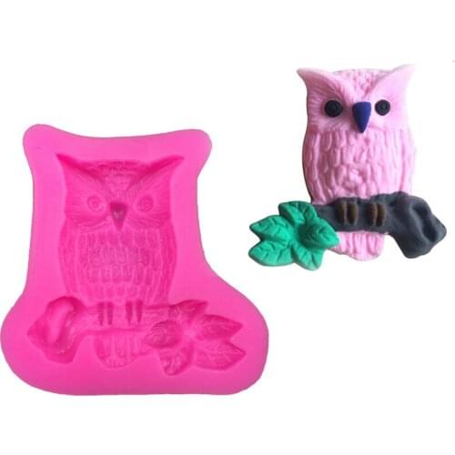 Large owl Shape fondant silicone mold for kitchen baking chocolate pastry candy Clay making cupcake lace decoration tools F-0100