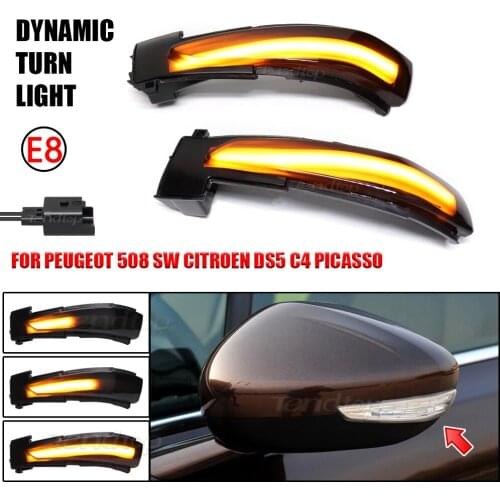Dynamic Blinker Sequential Turn Signal Lamp Car Light For Peugeot 508 SW 2010-2017 For Citroen DS5 C4 Grand Picasso II 2011-2017