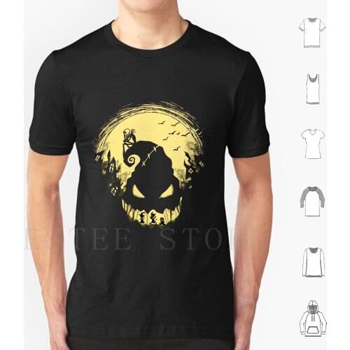 Jacks Nightmare T Shirt DIY Big Size 100% Cotton Burton Jack The Nighmare Before Christmas Halloween Skeleton Black Mr Oogie