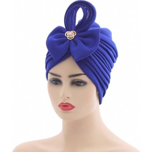African Auto Gele Headtie Nigerian Wedding Gele Muslim Turban Cap Arab India Hat Female Head Wraps Turbante Mujer 2021 New