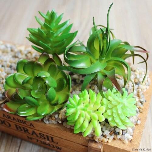 Artificial Succulents Plants PVC Mini Grass Artificial Plants Landscape Fake Flowers Wedding Decoration Bonsai planta artificial