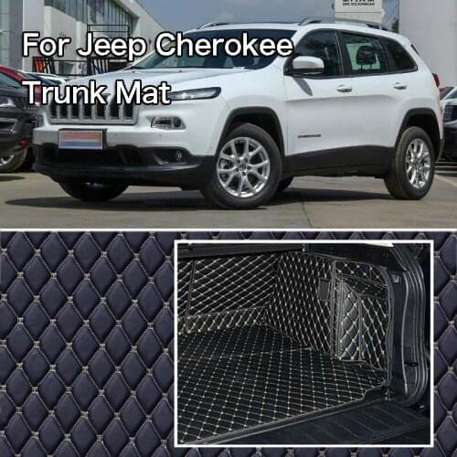 PU Leather Rear Trunk Cargo Liner Protector Mat Seat Back Cover For Jeep Cherokee