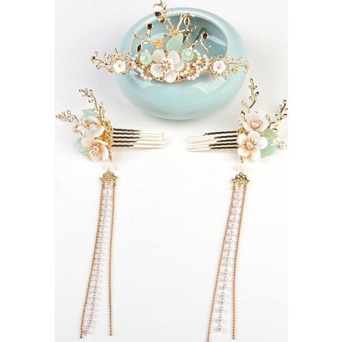 Chinese style headgear hair comb set tassel hairpin full set shake hair decoration girls cosplay wholesale