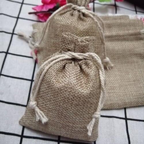 Lowest price Thick Plain Color Burlap Bag Drawstring Pouch Wedding Birthday Party Candy/Food/Jewelry Packing Bags free shipping