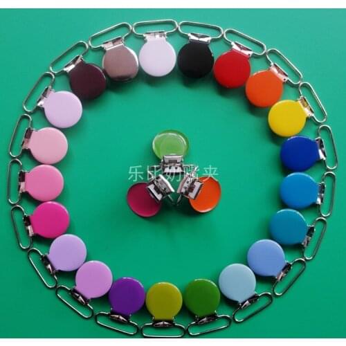 Multifuctional Kids suspender clips colorful braces hook clothing spare clip suspenders clip Metal Round Pacifier Suspender clip