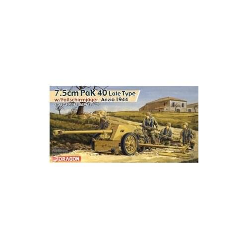 1/35 scale model Dragon 6250 Germany 7.5cm Pak40 anti-tank gun late and paratroopers "Anzio"