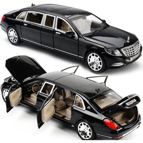 1/24 XLG Models For Mercedes Benz S CLASS S600 Diecast Model CAR Toys kids Gifts Pull Back Silver/Dark blue/Black Metal,Plastic