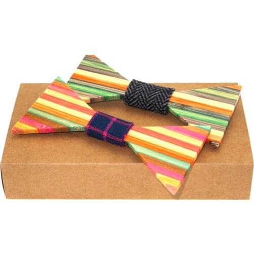 Fashion Western Wood Gentleman Color Bow Ties Handmade Butterfly Wedding Party Bow Ties Butterfly Wooden Unique Tie for Man