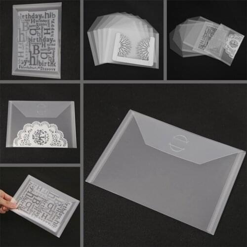 10-piece Set Transparent Portable Storage Bag Used To Store Metal Cutting Dies Clear Silicone Stamp Bump Template New Card Cover