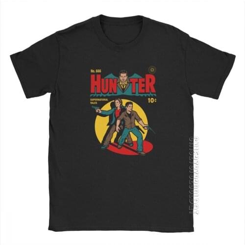 Hunter Comic Novelty Supernatural T-Shirt Spn Brothers T Shirt Mans Short Sleeved Clothes Unique Tee Shirt Pure Cotton O Neck