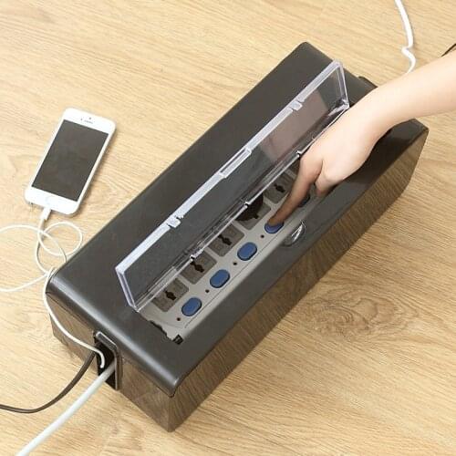 New Safety Socket storage box with Skylit wire Organizer power cord cable Container cable management case home decor