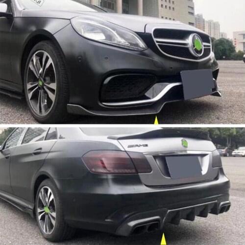 Real Carbon Fiber Front & Rear Lip Diffuser Bumper Spoiler Exhaust Tip For Mercedes Benz W212 E260 E300 E63 2014 2015 2016 2017