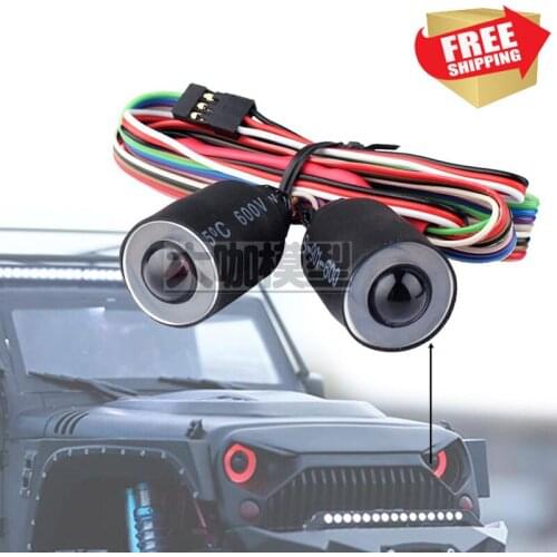 RC Parts 1/10 crawler axial SCX10 headlight 17MM angel eyes red blue color remote control option upgrade
