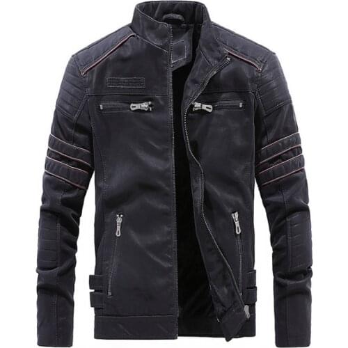 Besting Sale Exported to Europe and America Men Leather Suede Jacket Fashion Embroidery Motorcycle Leather Jacket Male Outerwear