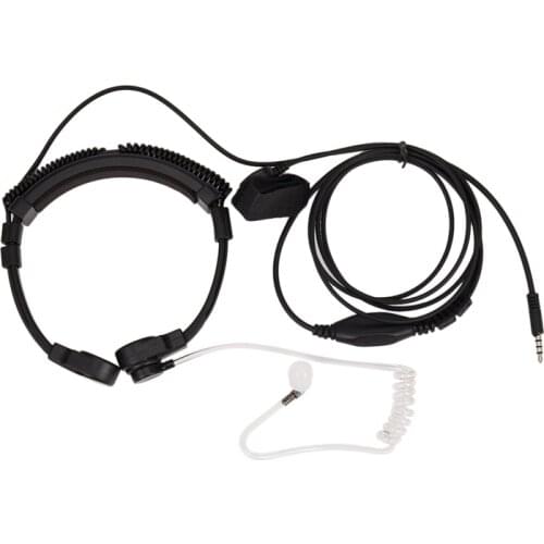 3.5mm Adjustable Throat Mic Earphone Microphone Covert Acoustic Tube Earpiece Headset With Finger PTT for iPhone Android Mobile