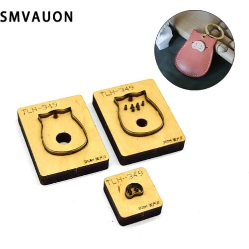 Diy Simple Car Key Case Trinket Wood Die-cut 2021 New Leather-clad Steel Leather Bag Suitable For Die-cut Machines SMVAUON