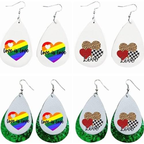 Earrings- Love Faux Leather Teardrop Earrings We Are Now In stock