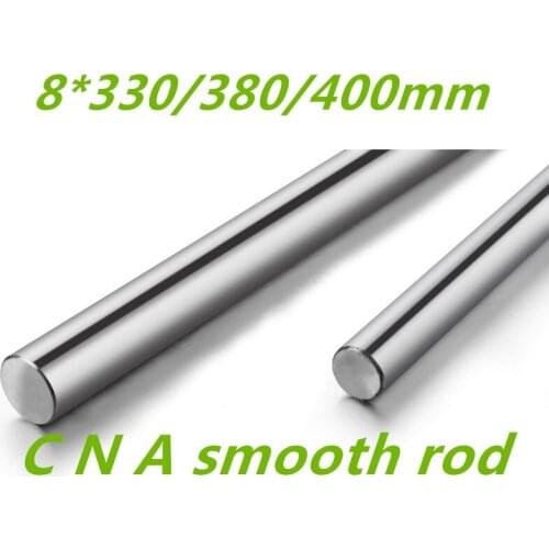 6pcs/lot 3D Printer rod 8mm linear shaft L 330/380/400mm hardened Chrome axis match use LM8UU 8 mm bearing carving machine part