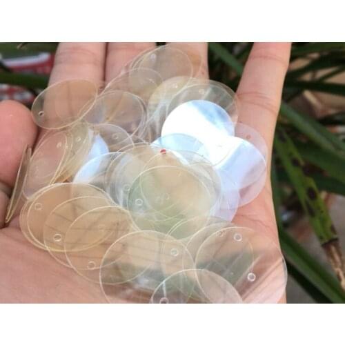 Sewing supplies 20mm DIY Sequin edge hole oily Beige Sequin handicraft material clothing hanging piece pearl ornament material