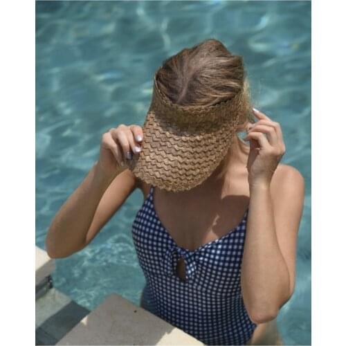 Straw Rattan Visor Hat