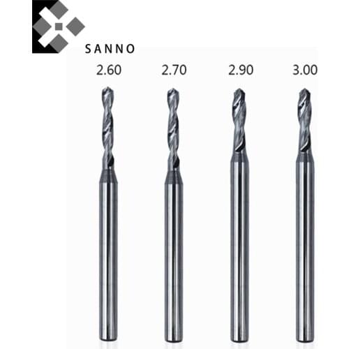 D2.60mm - D3mm high quality tungsten steel twist drill bit cnc machining drill bit for steel, stainless steel, cast iron