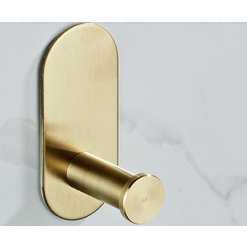 Punch-free steel towel rack brushed golden toilet paper 304 clothes towel bathroom hook bathroom rack accessori holder W4A3