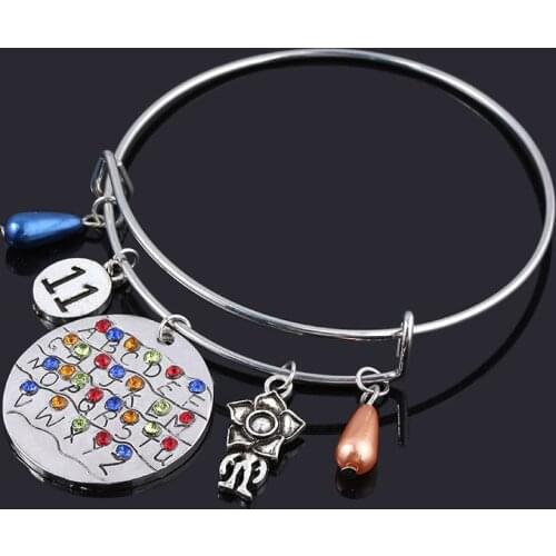 Stranger things charm Bracelets Bangles charm Eleven Letters Beads adjustable wristlet men women jewelry