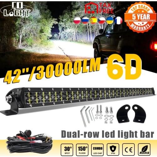 CO LIGHT 6D 42" Led Light Bar Offroad 240W Spot Flood Combo Led Work Light Bar for Truck SUV 4WD 4x4 Auto Driving Lamp 12V 24V