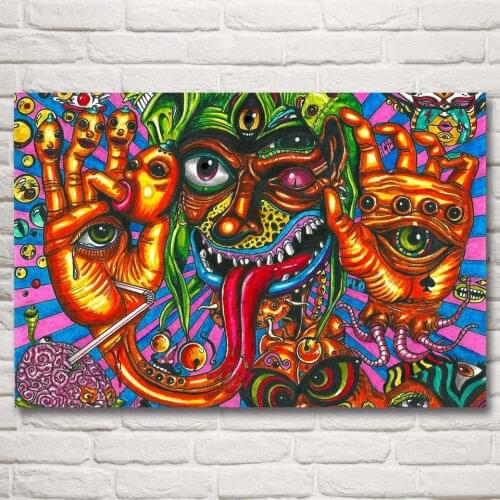 Artwork Trippy Psychedelic Art Canvas Posters and Prints Living Room Home Pictures Decoration Wall Decor Abstract Painting