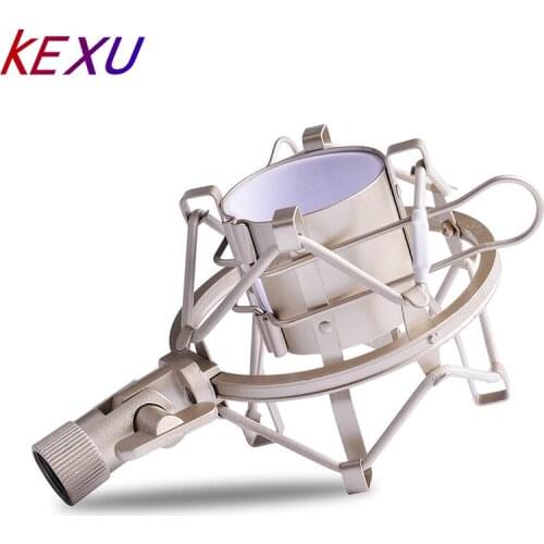 Universal Microphone Shock Mount Clip Holder Metal Shock Mount Microphone Stand Mic Shock Mount Bracket Holder Black / Silver