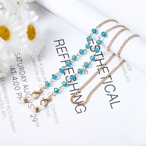 Bohemian Crystal Beaded Glasses Chains Lanyard Face Mask Chain Holder Eyeglass Rope Sunglasses Cord Neck Strap Gift for Women