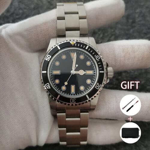 Vintage Watch 1960 NH35/NH38 Automatic Movement Mechanische Retro-Uhr Montre mécanique rétro Green Luminous Ratchet 120 clicks