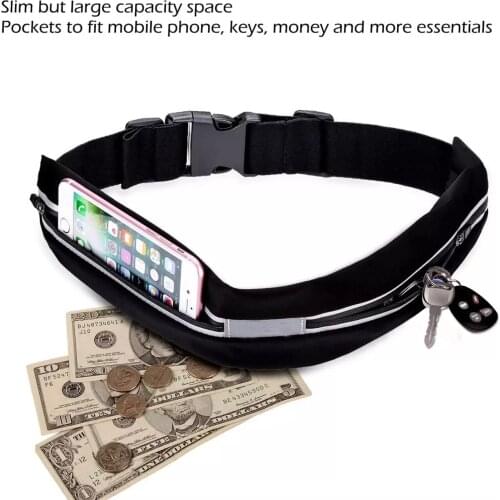 Waist Bag Waterproof Sweat Proof Professional Sports Running Keep Phones&Keys, Men/Women Hidden Fitness Bag Anti-theft Belt