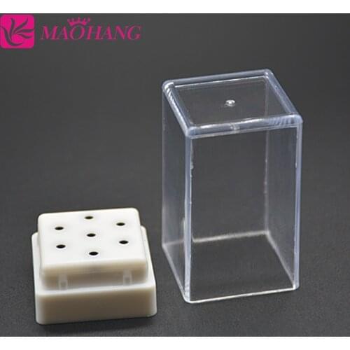 1PC 7Holes (2.35mm) Nail Drill Bit Holder Stand Displayer Pro Nail Drill Bit Container Storage Box Manicure Nail Art