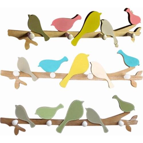 1PCS Wall Decorations Home Accessories Living Room Hanger wooden Bird Key Bedroom Kitchen Coat Hat Clothes Towel Hooks