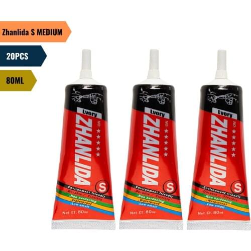 20PCS Zhanlida S Medium Settings 80ML Ivory Contact Adhesive Universal Repair Glue With Precision Applicator Tip