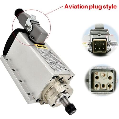 3KW 4KW 4.5KW Air Cooled Spindle motor square spindle air cooling with Plug/Cable Box Version for CNC engraving wood router